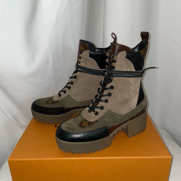 Louis Vuitton LAUREATE PLATFORM DESERT BOOT Beige 37EU 7US. USED. - Picture 2 of 9